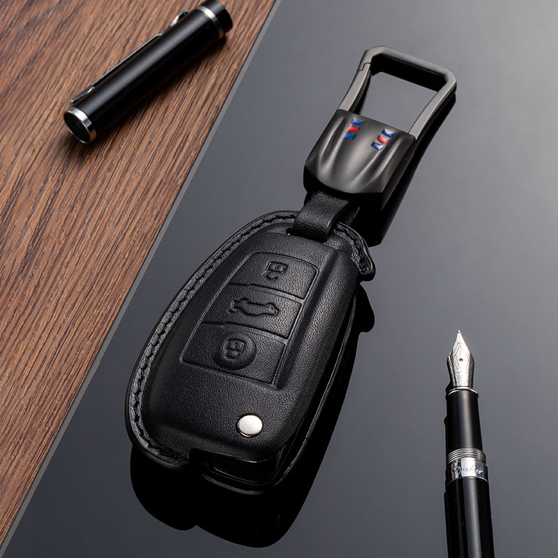 Leather Key Fob Cover for Audi (Model B) - T-Carbon Official Store