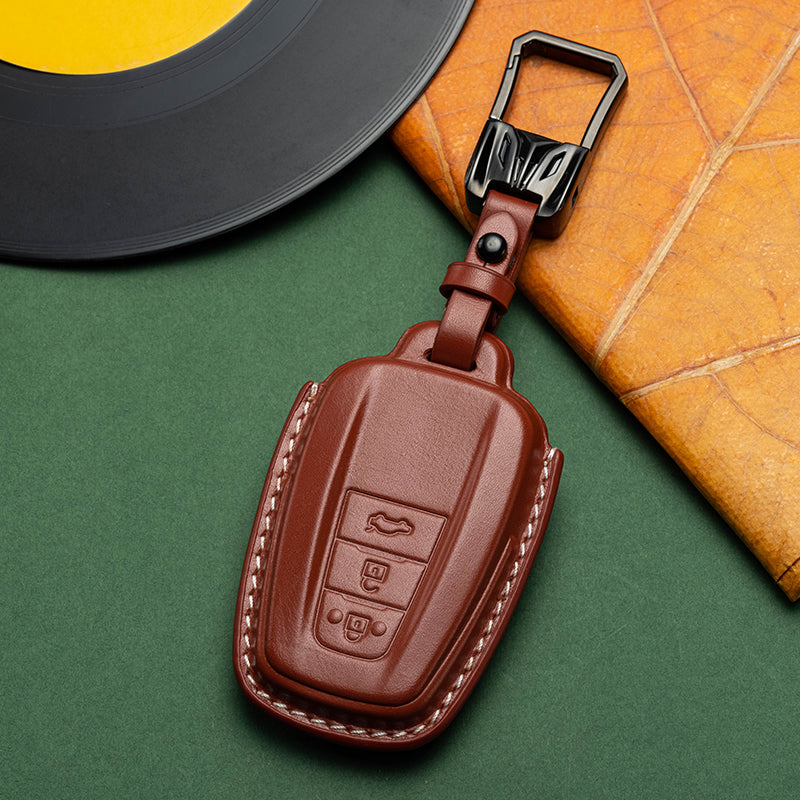 Exclusive Leather Key Fob Cover for Toyota (Model D)