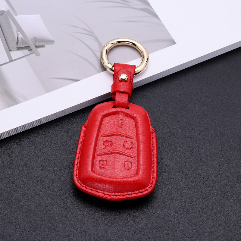 Pastel Leather Key Fob Cover for Cadillac (Model B)