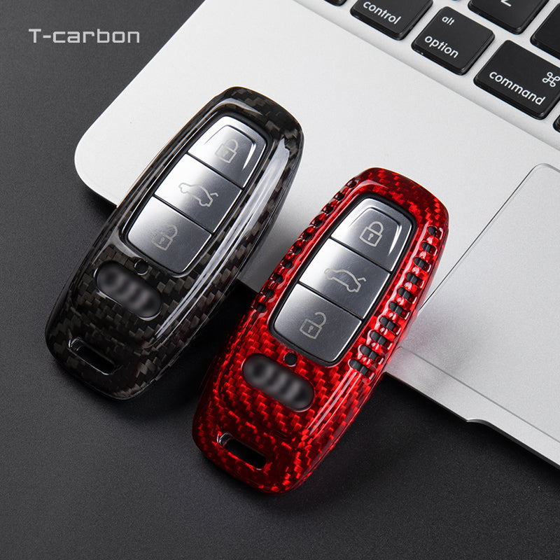 Audi Carbon Fiber Key Fob Case (Model D) - T-Carbon Official