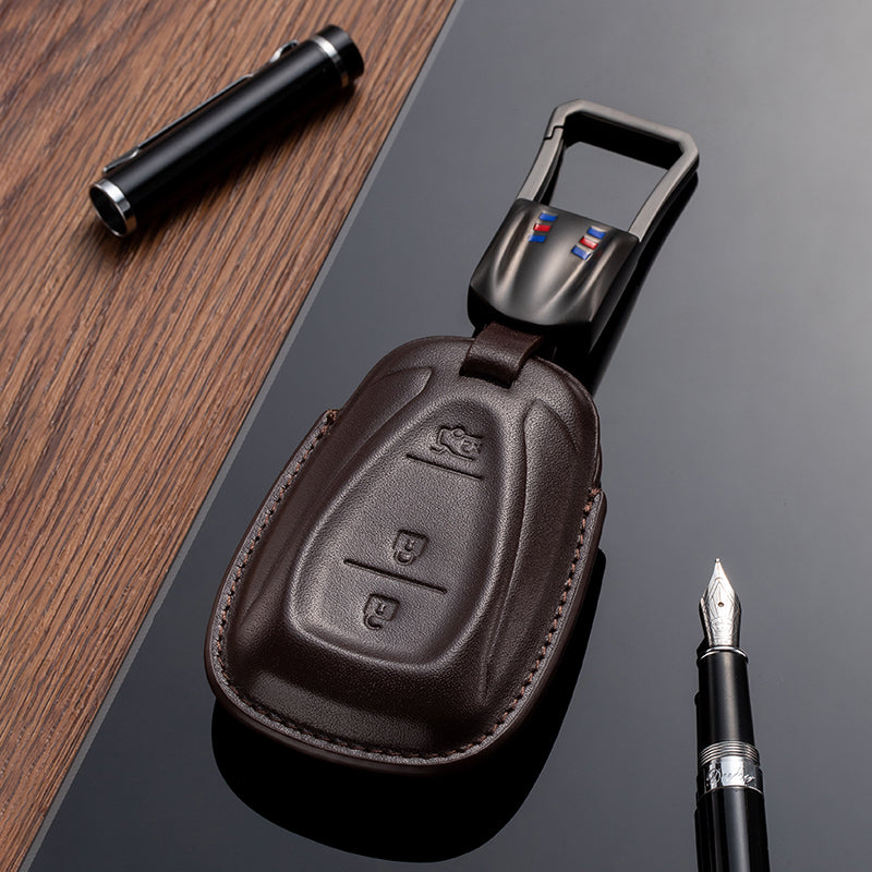 Leather Key Fob Cover for Chevrolet (Model B) - T-Carbon Official Store