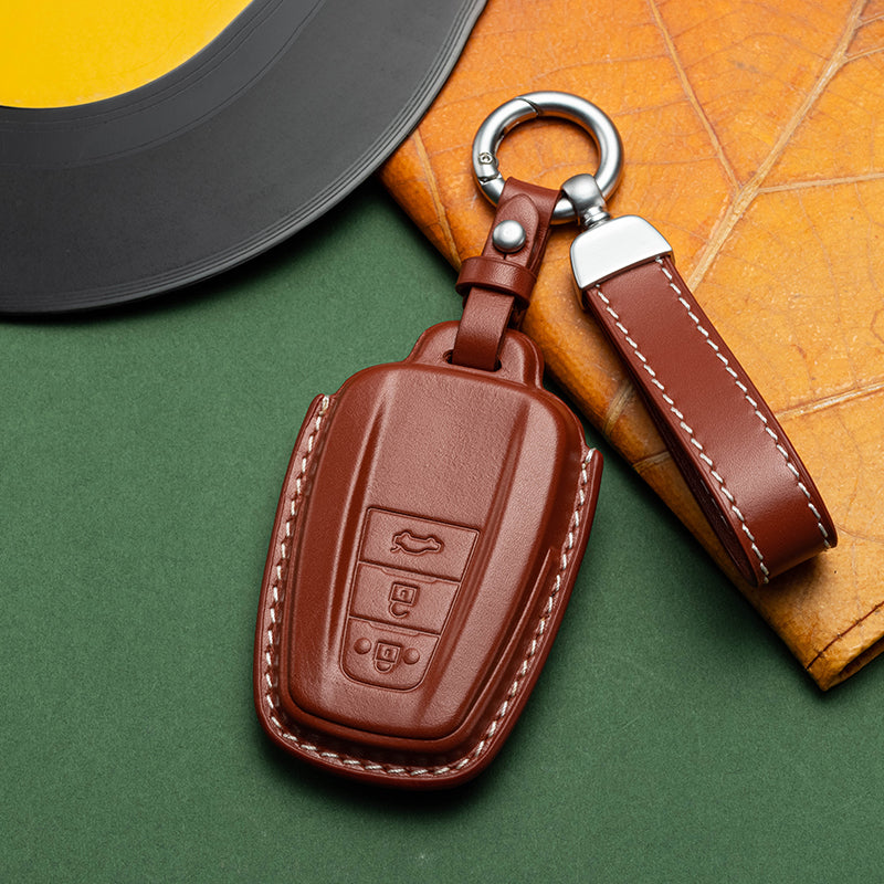 Exclusive Leather Key Fob Cover for Toyota (Model D)