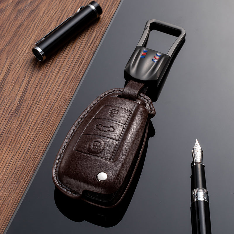 Leather Key Fob Cover for Audi (Model B) - T-Carbon Official Store