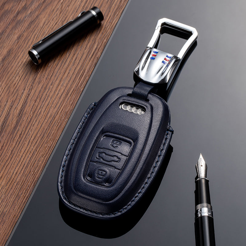 Leather Key Fob Cover for Audi (Model A) - T-Carbon Official Store