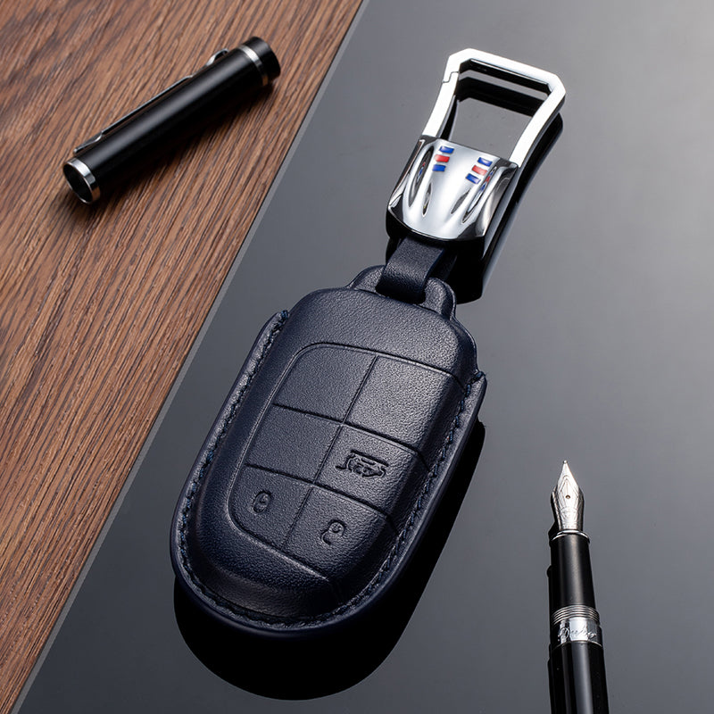 Leather Key Fob Cover for Jeep (Model B)