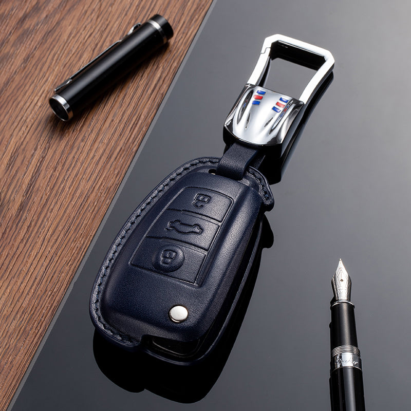 Leather Key Fob Cover for Audi (Model B) - T-Carbon Official Store