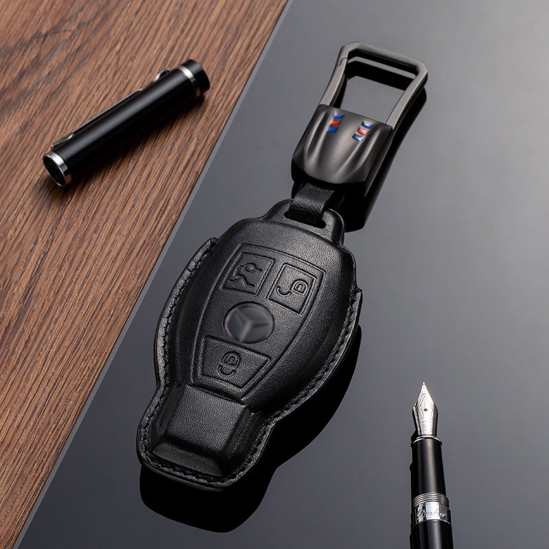 Leather Key Fob Cover for Mercedes Benz (Model A) - T-Carbon Official Store