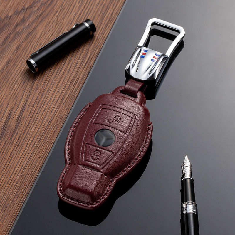 Leather Key Fob Cover for Mercedes Benz (Model A) - T-Carbon Official Store