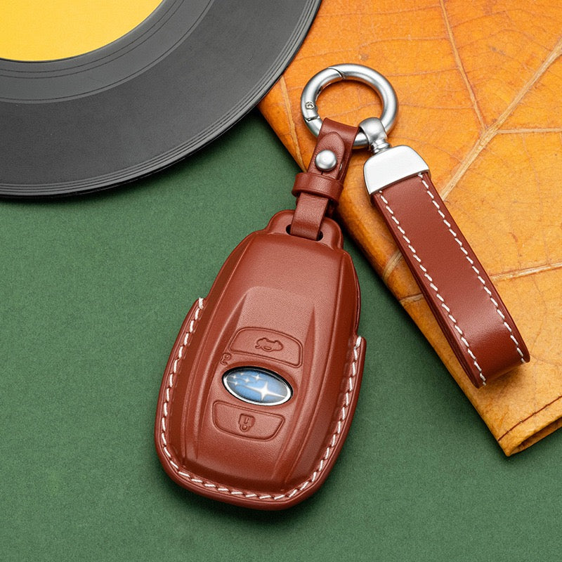 Exclusive Leather Key Fob Cover for Subaru (Model B)