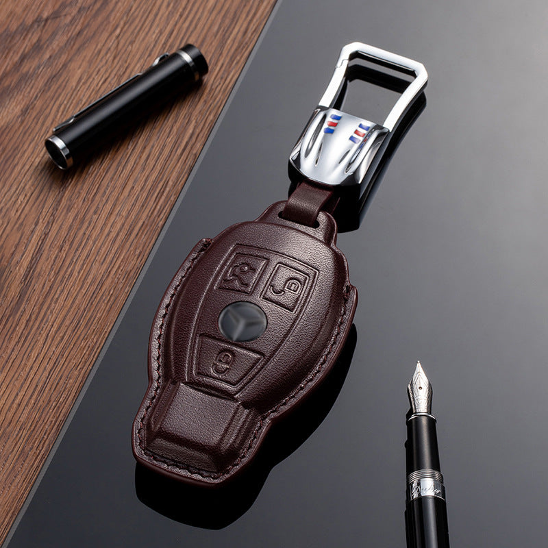 Leather Key Fob Cover for Mercedes Benz (Model A) - T-Carbon Official Store