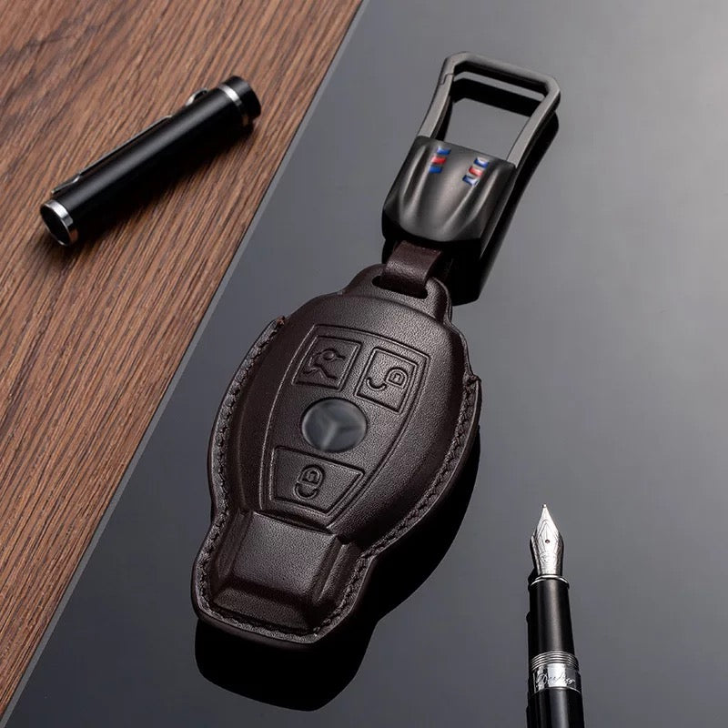 Leather Key Fob Cover for Mercedes Benz (Model A) - T-Carbon Official Store