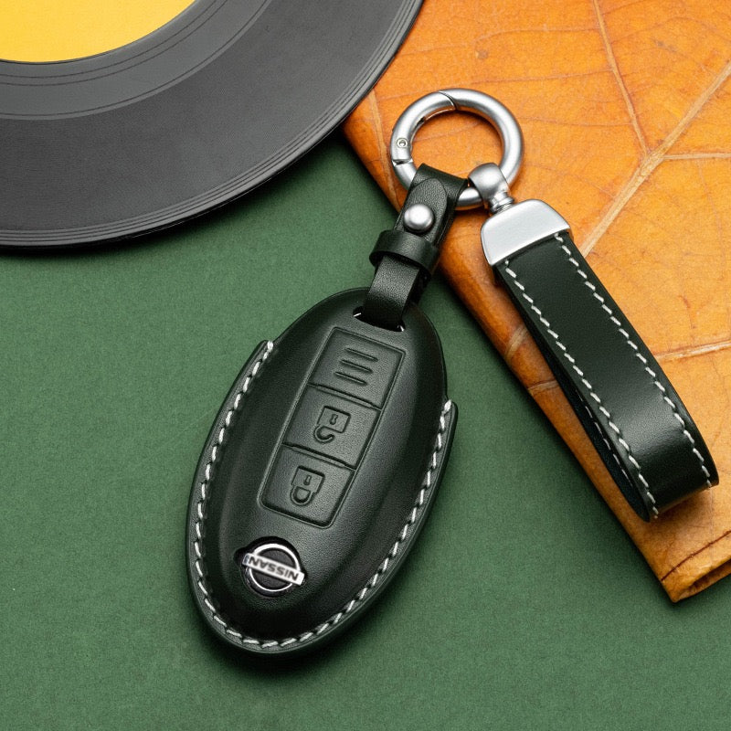 Exclusive Leather Key Fob Cover for Nissan (Model A)
