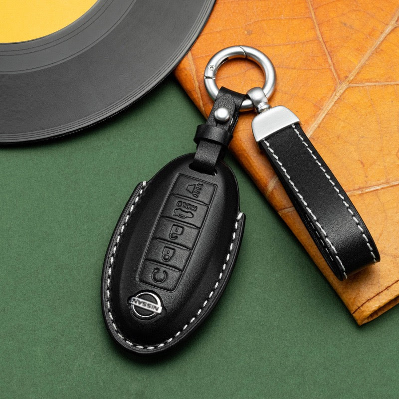 Exclusive Leather Key Fob Cover for Nissan (Model A)