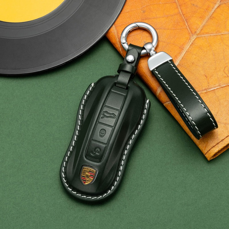 Exclusive Leather Key Fob Cover for Porsche (Model C)