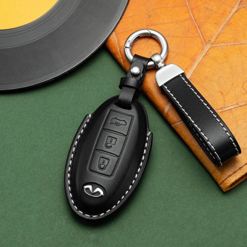 Exclusive Leather Key Fob Cover for Infiniti (Model B)