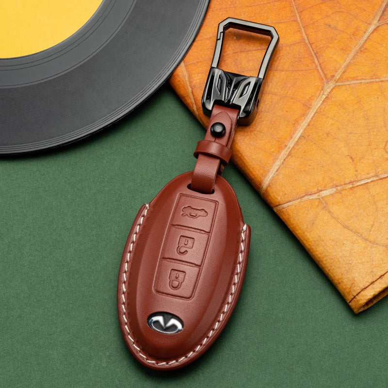 Exclusive Leather Key Fob Cover for Infiniti (Model B)