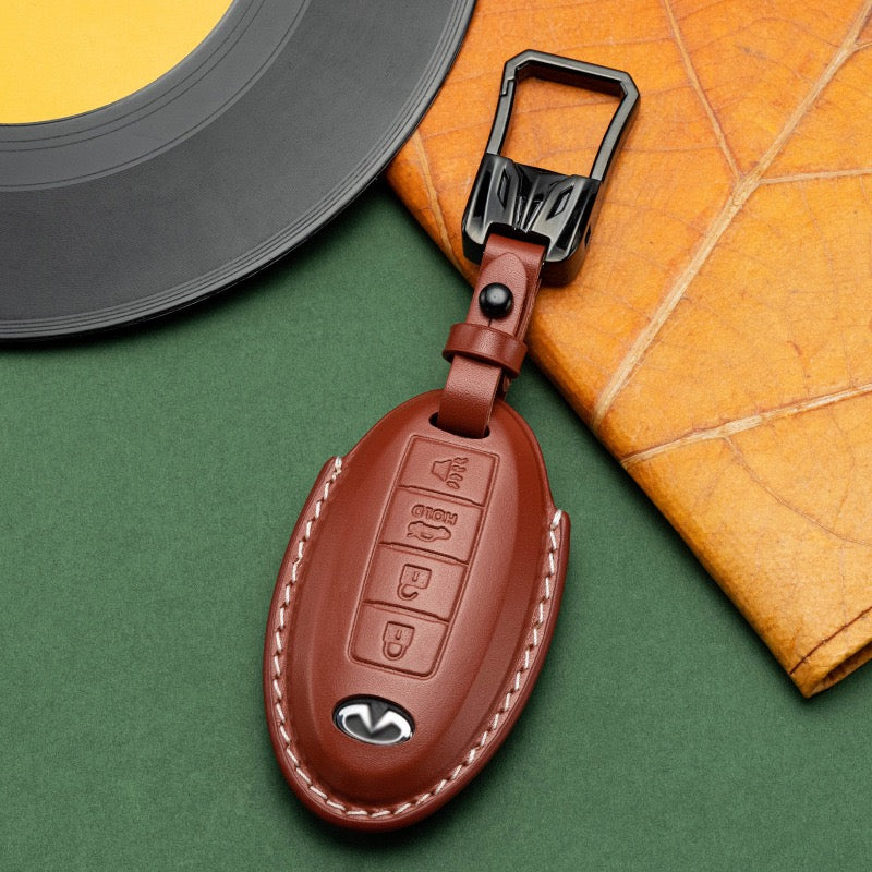 Exclusive Leather Key Fob Cover for Infiniti (Model B)