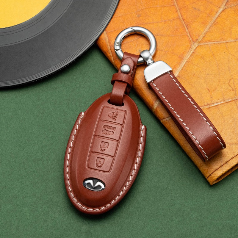 Exclusive Leather Key Fob Cover for Infiniti (Model B)