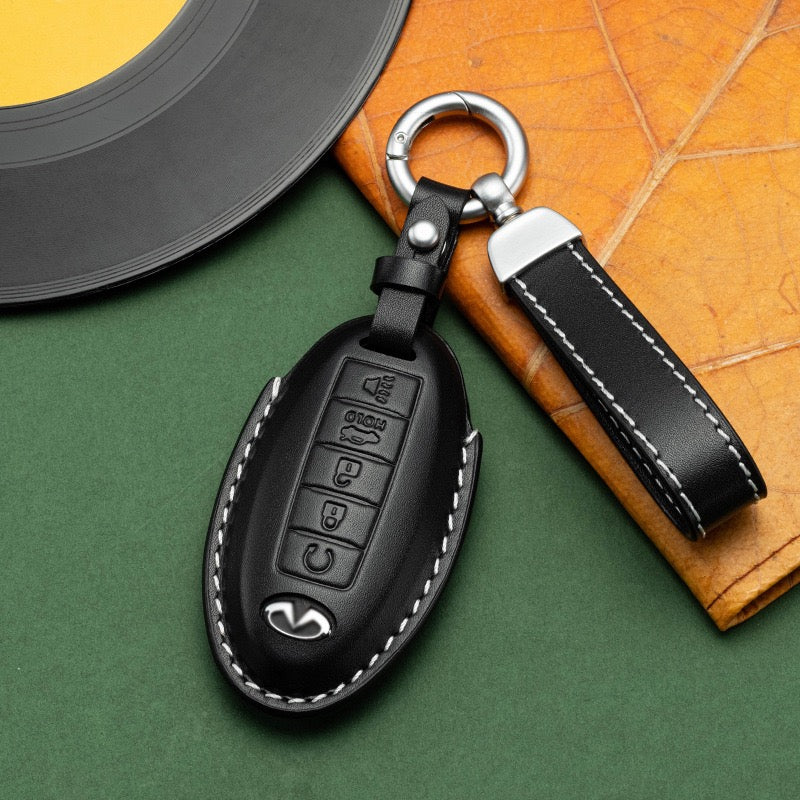 Exclusive Leather Key Fob Cover for Infiniti (Model B)
