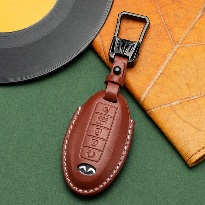 Exclusive Leather Key Fob Cover for Infiniti (Model B)