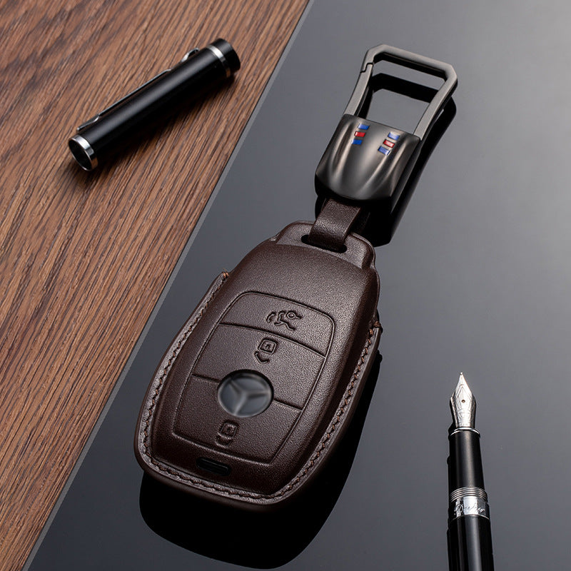 Leather Key Fob Cover for Mercedes Benz (Model B) - T-Carbon Official Store