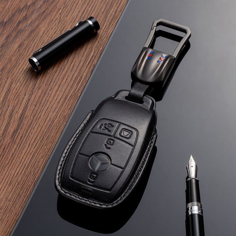 Leather Key Fob Cover for Mercedes Benz (Model B) - T-Carbon Official Store