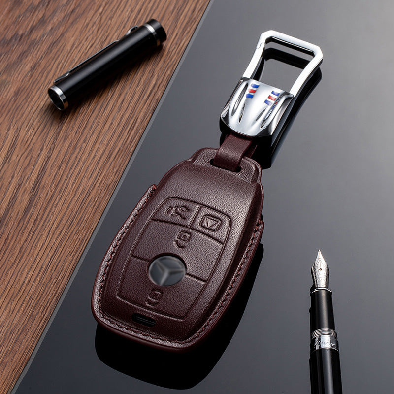 Leather Key Fob Cover for Mercedes Benz (Model B) - T-Carbon Official Store