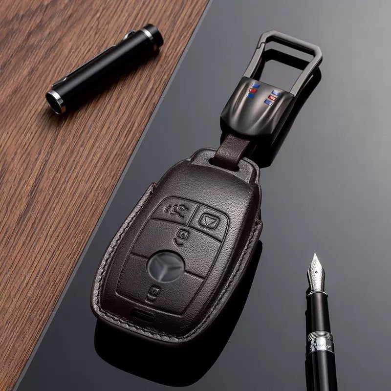 Leather Key Fob Cover for Mercedes Benz (Model B) - T-Carbon Official Store