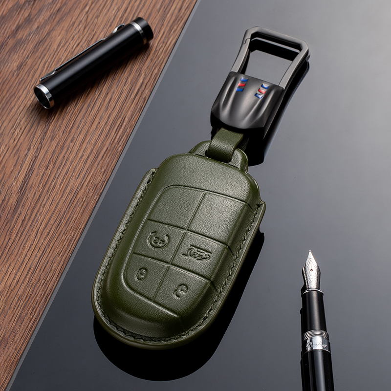 Leather Key Fob Cover for Jeep (Model B)