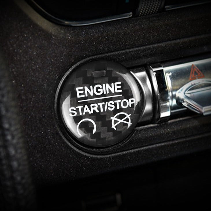 Carbon Fiber Start Stop Button for Ford Mustang (Model A)