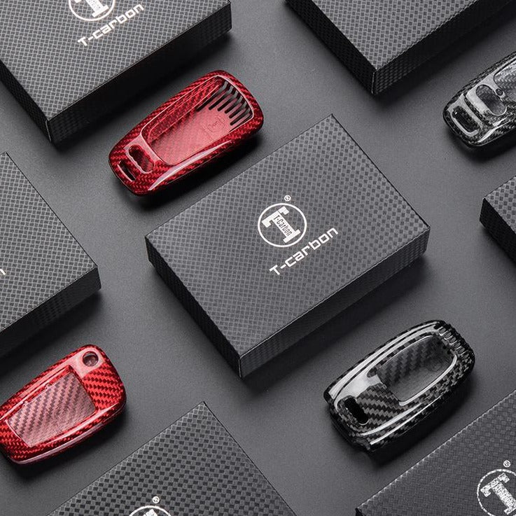 Audi Carbon Fiber Key Fob Case (Model D) - T-Carbon Official