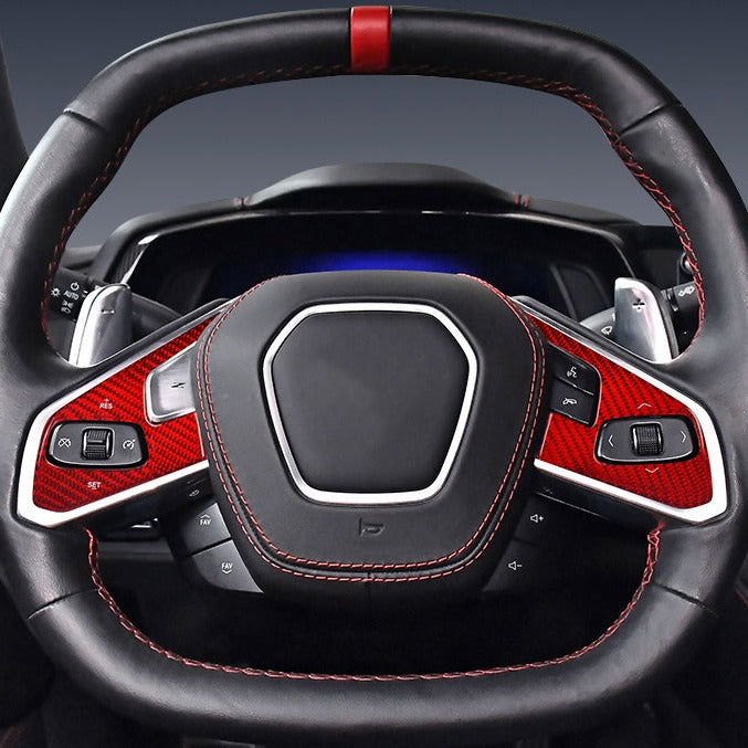Chevrolet Corvette Carbon Fiber Steering Wheel Cover (Model B)