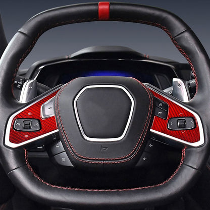 Carbon Fiber Steering Wheel Cover for Chevrolet Corvette (Model B)