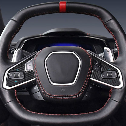 Carbon Fiber Steering Wheel Cover for Chevrolet Corvette (Model B)