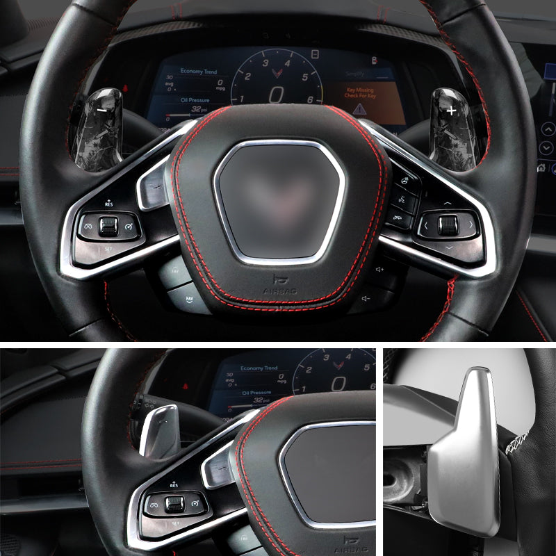 T-Carbon for Chevrolet Corvette Carbon Fiber Paddle Shifters (Model B: Corvette C8)