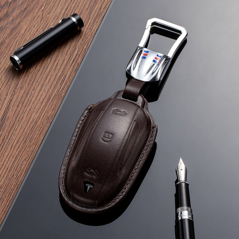 Leather Key Fob Cover for Tesla - T-Carbon Official Store