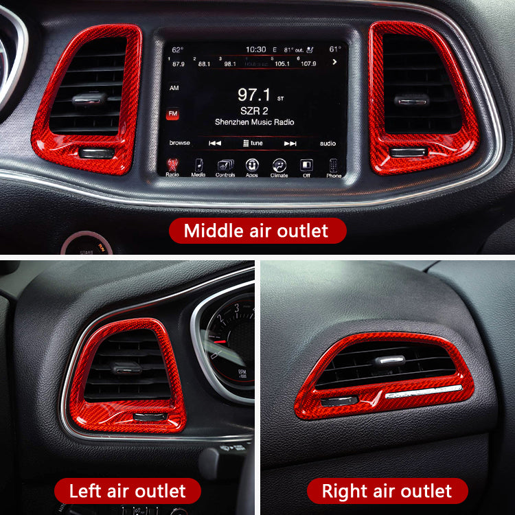 Carbon Fiber Front AC Vents Cover for Dodge (Model A)