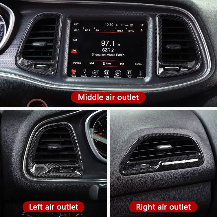 Carbon Fiber Front AC Vents Cover for Dodge (Model A)