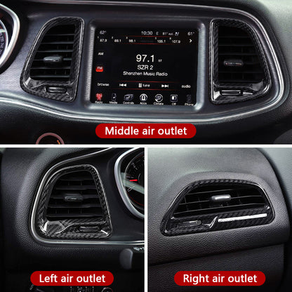 Carbon Fiber Front AC Vents Cover for Dodge (Model A)