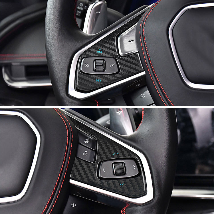 Chevrolet Corvette Carbon Fiber Steering Wheel Cover (Model B)