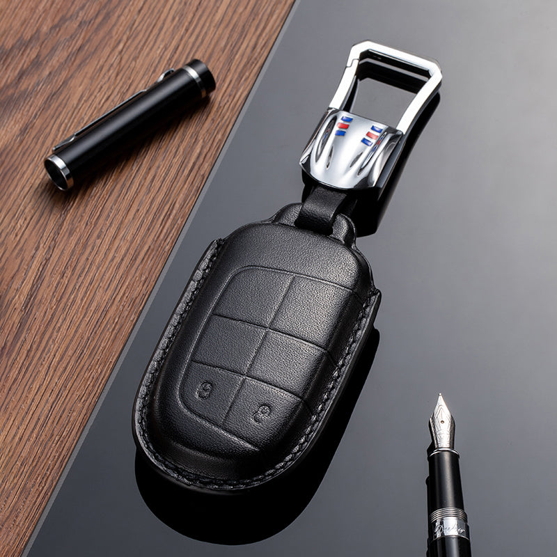 Leather Key Fob Cover for Jeep (Model B)
