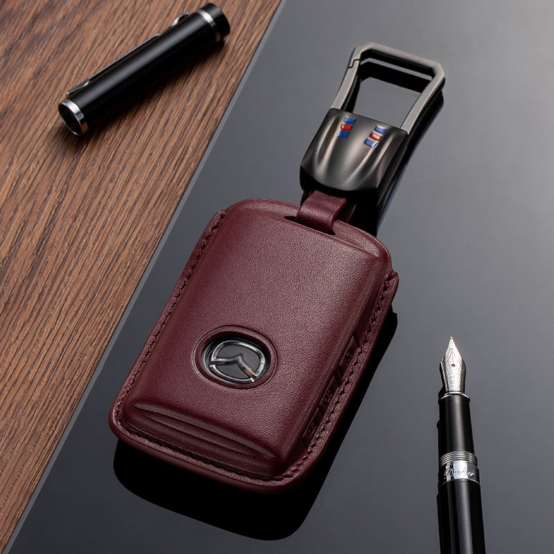 Leather Key Fob Cover for Mazda (Model B) - T-Carbon Official Store