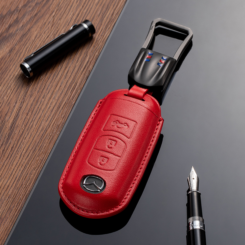 Leather Key Fob Cover for Mazda (Model A) - T-Carbon Official Store