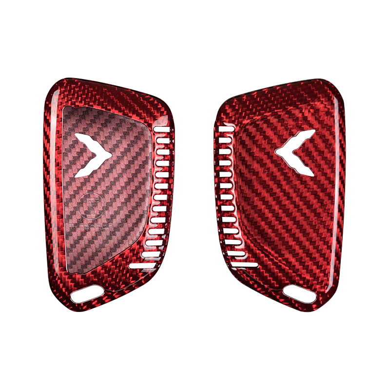 T-carbon For Corvette C8 Key Fob Case Cover With Upgraded Keychain Lanyard, Real Glass Fiber Key Fob Protector Fits For C8 Corvette Z51 Z06 2020 2021