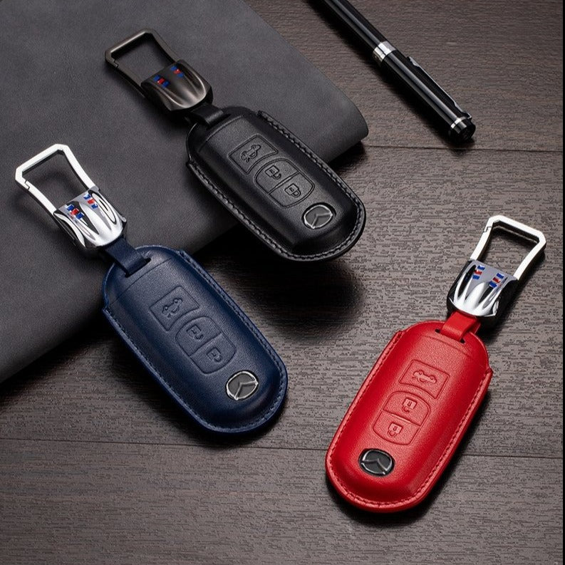 Leather Key Fob Cover for Mazda (Model A) - T-Carbon Official Store