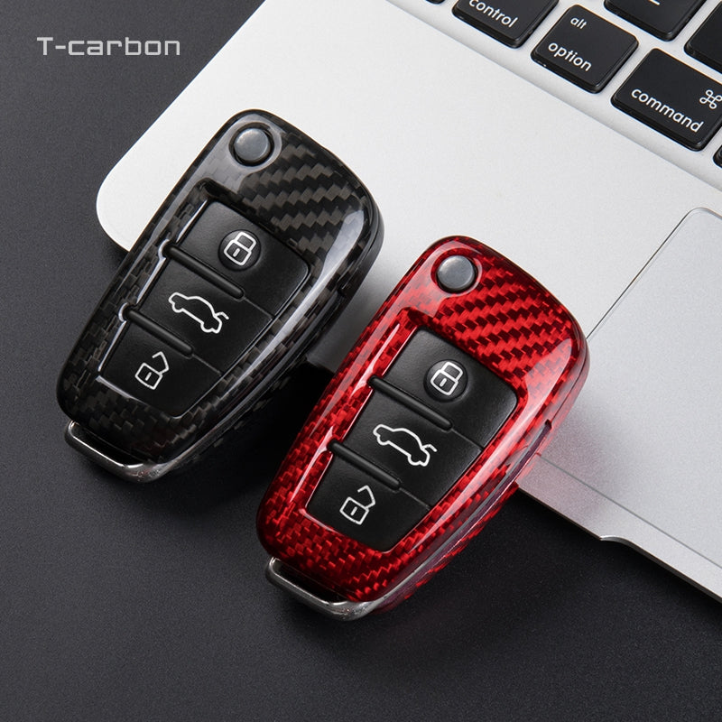 Audi Carbon Fiber Key Fob Case (Model B) - T-Carbon Official