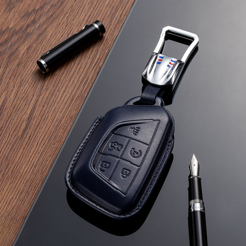 Leather Key Fob Cover for Cadillac (Model D) - T-Carbon Official Store