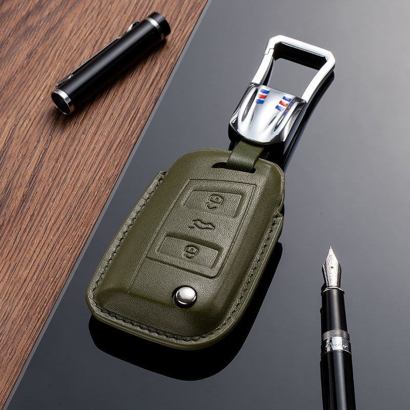 Leather Key Fob Cover for Volkswagen (Model C) - T-Carbon Official Store