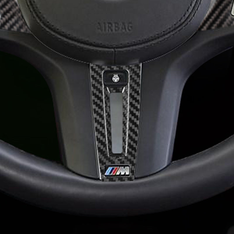 T-Carbon for BMW Carbon Fiber Steering Wheel Cover (Model E: 2022-2023)