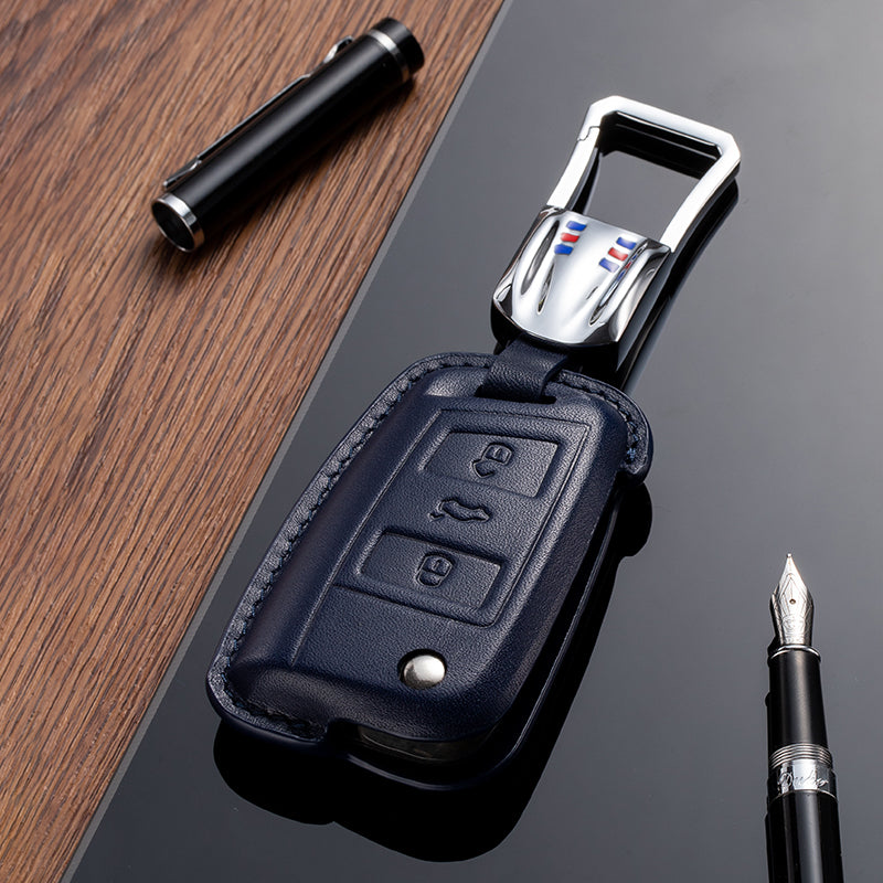 Leather Key Fob Cover for Volkswagen (Model C) - T-Carbon Official Store